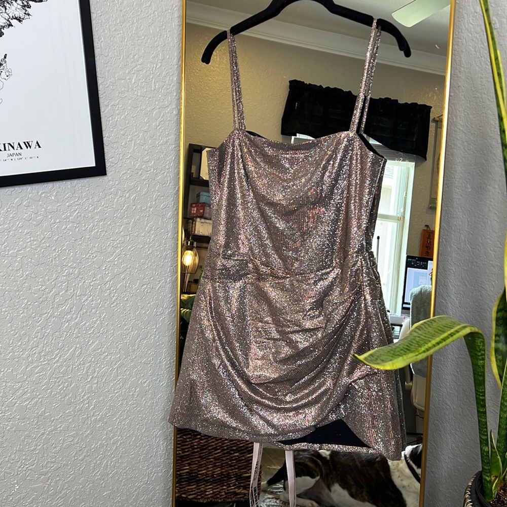 House of CB ‘Socorro’ Sparkle Mini Drape Dress NWT - Picture 2 of 7
